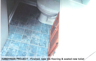 handyman project new tile bathroom flooring
